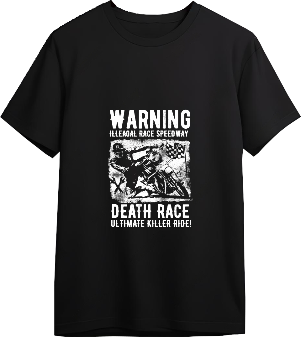 Warning Death Races Designed Regular Tee