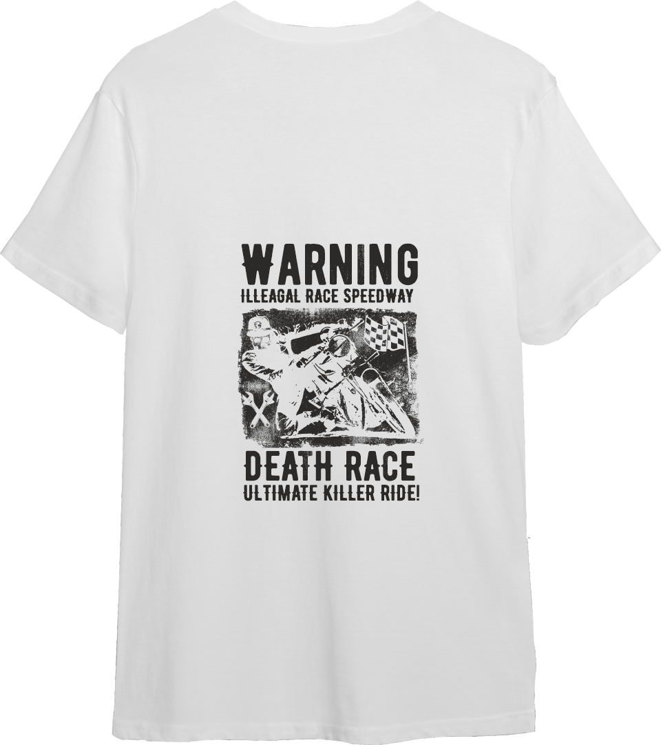 Warning Death Races Designed Regular Tee